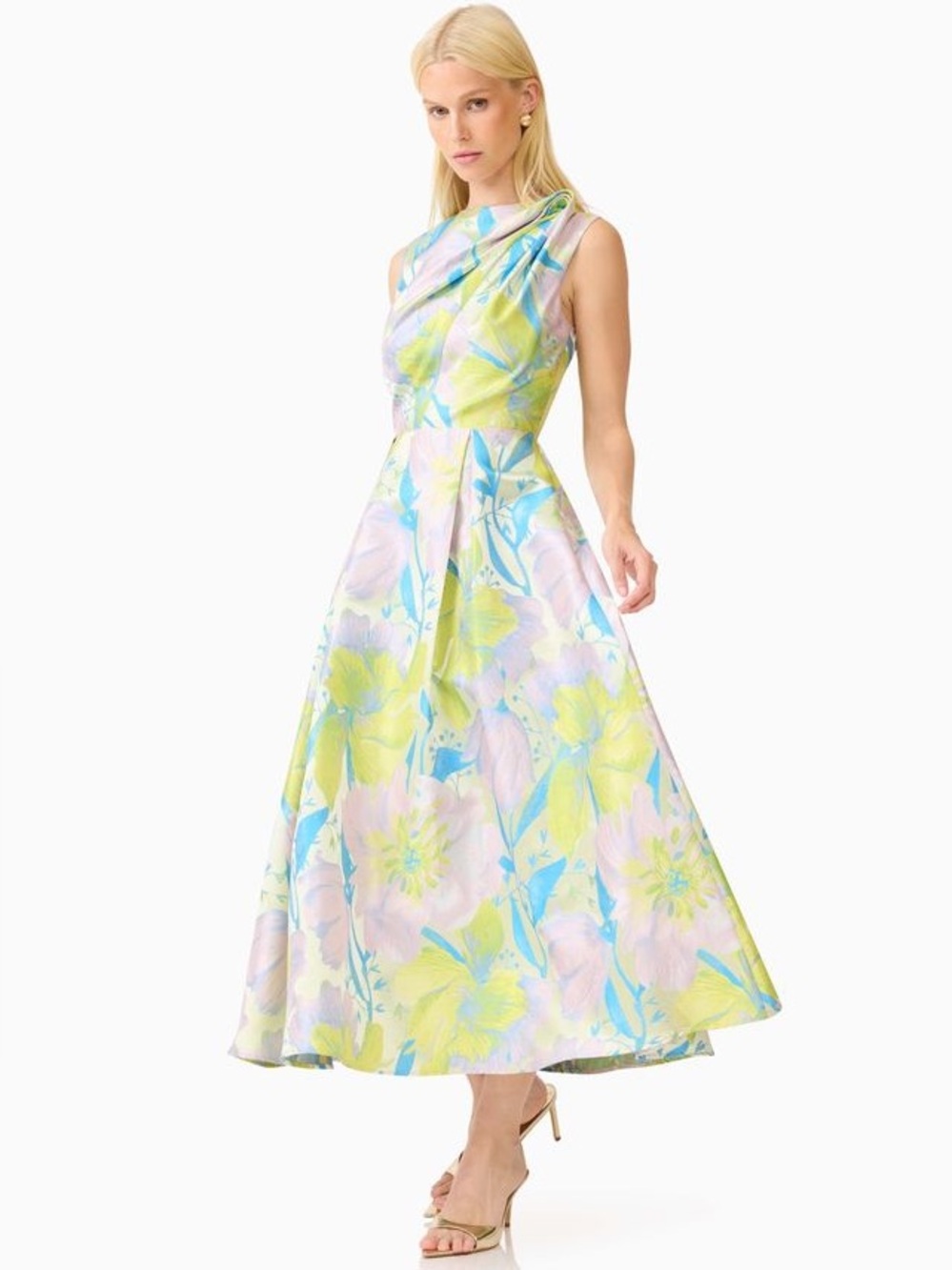 Elliatt Rhea A - Line Midi Dress in Floral Multi Size S NWT